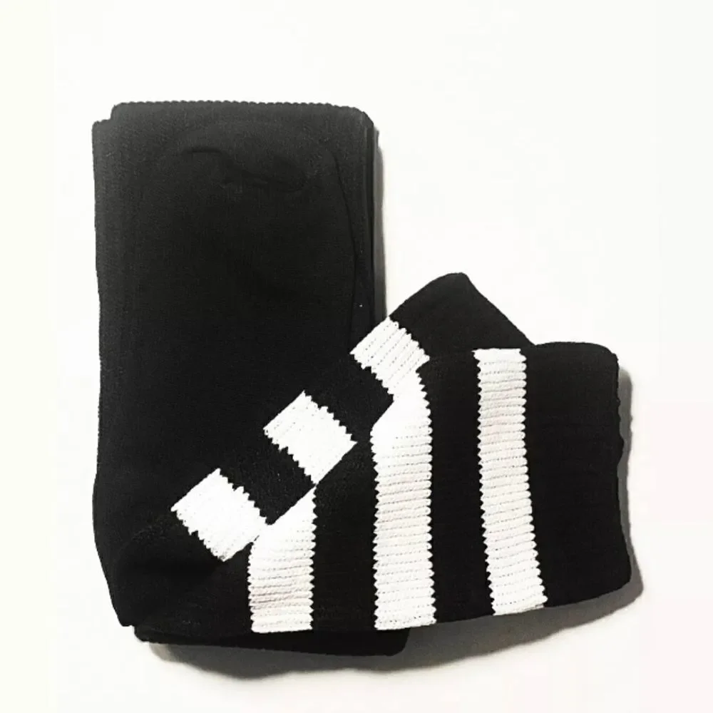 Vintage NEW American Apparel Thigh High Thick Socks Black White Stripes rare y2k